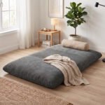 Žema kordo audinio sofa-lova, išskleidžiama į dvigulę – Paveikslėlis 8