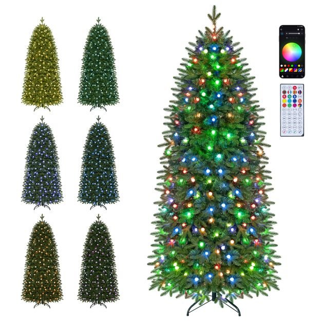 dirbtine-kaledu-eglute-190-cm-su-719-saku-ir-ismaniuoju-rgb-led-apsvietimu-zalia Dirbtinė Kalėdų eglutė 190 cm su 719 šakų ir išmaniuoju RGB LED apšvietimu (Žalia)