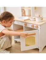 Medinė virtuvėlė ir parduotuvės prekystalis 2in1 su 7 priedais – Paveikslėlis 6