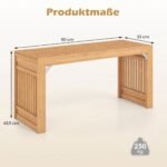 Bambukinis suoliukas 90 x 33 cm 2 asmenims (Natūrali) – Paveikslėlis 2