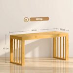 Batų suoliukas iš bambuko su lentyna, 90 cm – Paveikslėlis 3