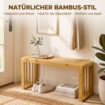 Batų suoliukas iš bambuko su lentyna, 90 cm – Paveikslėlis 4