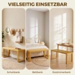 Batų suoliukas iš bambuko su lentyna, 90 cm – Paveikslėlis 5