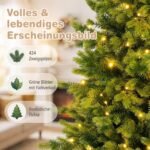 Dirbtinė eglutė 180 cm su LED apšvietimu ir nuotolinio valdymo pulteliu (Žalia) – Paveikslėlis 4