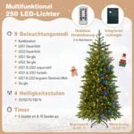 Dirbtinė eglutė 180 cm su LED apšvietimu ir nuotolinio valdymo pulteliu (Žalia) – Paveikslėlis 5