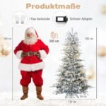 Dirbtinė eglutė su LED apšvietimu ir apsnigtais spygliais 180 cm (Balta)
