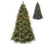 Dirbtinė eglutė su LED apšvietimu ir dekoracijomis 210 cm aukščio (Žalia)