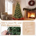 Dirbtinė eglutė su LED apšvietimu ir dekoracijomis 210 cm aukščio (Žalia) – Paveikslėlis 3