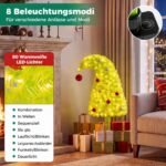 Dirbtinė eglutė su LED apšvietimu ir dekoracijomis (Limo žalia) – Paveikslėlis 4