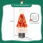 Dirbtinė eglutė su LED apšvietimu ir vazonu 120 cm (Raudona ir balta) – Paveikslėlis 2