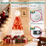 Dirbtinė eglutė su LED apšvietimu ir vazonu 120 cm (Raudona ir balta) – Paveikslėlis 4