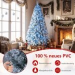 Dirbtinė eglutė su sniego efektu ir LED apšvietimu (Žalia ir balta) – Paveikslėlis 4