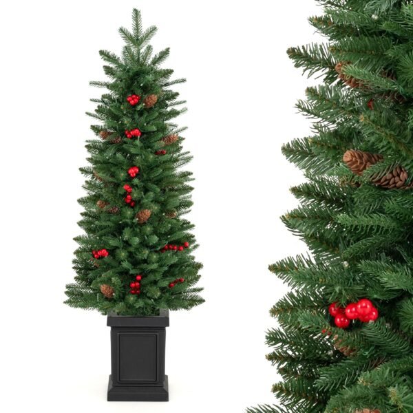 Dirbtinė eglutė vazone su apšvietimu 120 cm (Žalia)