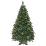Dirbtinė kalėdinė eglutė 150 cm su mediniu stovu (Žalia)