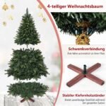 Dirbtinė kalėdinė eglutė 150 cm su mediniu stovu (Žalia) – Paveikslėlis 4