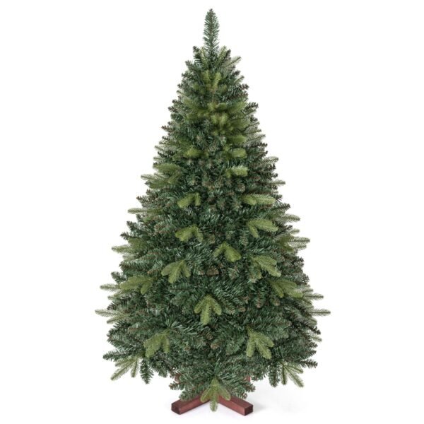 Dirbtinė kalėdinė eglutė 150 cm su mediniu stovu (Žalia)