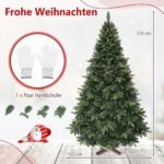 Dirbtinė kalėdinė eglutė 210 cm su 1200 šakų ir mediniu stovu (Žalia) – Paveikslėlis 2