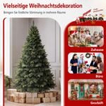 Dirbtinė kalėdinė eglutė 210 cm su 1200 šakų ir mediniu stovu (Žalia) – Paveikslėlis 3