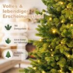 Dirbtinė kūginė eglutė su LED apšvietimu 225 cm (Žalia) – Paveikslėlis 4