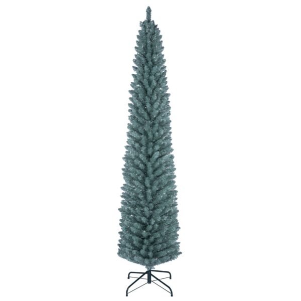 Dirbtinė siaura eglutė su metaliniu stovu 210 cm (Žalia)