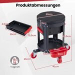 Dirbtuvių suoliukas su stalčiais ir įrankių dėtuve mobilus (Juoda) – Paveikslėlis 2
