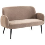 Dvivietė sofa, 132 cm, aksominis audinys, metalinės kojelės – Paveikslėlis 8
