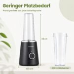 Elektrinis trintuvas su 600 ml indeliu ir 400 W galia (Juoda) – Paveikslėlis 2