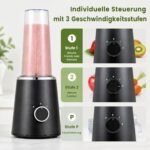 Elektrinis trintuvas su 600 ml indeliu ir 400 W galia (Juoda) – Paveikslėlis 4