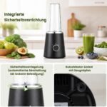 Elektrinis trintuvas su 600 ml indeliu ir 400 W galia (Juoda) – Paveikslėlis 5