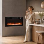 Elektrinis židinys 92 cm su 1800 W šildymu ir nuotolinio valdymo pulteliu – Paveikslėlis 10