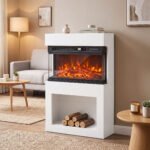 Elektrinis židinys su 3D liepsnos efektu ir 1800 W šildymo funkcija – Paveikslėlis 2