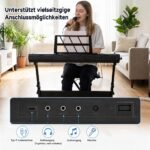 Elektroninis pianinas su 61 klavišu stovu kėdute ir mikrofonu (Juoda) – Paveikslėlis 3