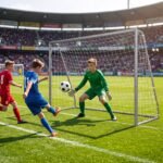 Futbolo vartai su metaliniu rėmu ir PE tinklu 240 x 86 x 160 cm (Sidabrinė) – Paveikslėlis 3