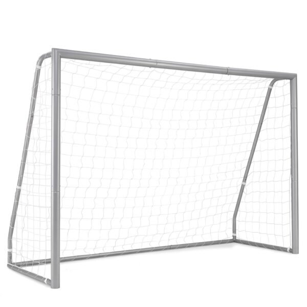 Futbolo vartai su metaliniu rėmu ir PE tinklu 240 x 86 x 160 cm (Sidabrinė)