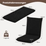 Grindų foteliai su atrama nugarai reguliuojami 2 vnt. (Juoda) – Paveikslėlis 2