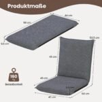 Grindų foteliai su atrama nugarai reguliuojami 2 vnt. (Pilka) – Paveikslėlis 2