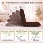 Grindų kėdžių komplektas su reguliuojamu atlošu 2 vnt. (Kavos spalvos) – Paveikslėlis 3
