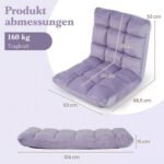 Grindų krėslai sulankstomi su reguliuojamu atlošu 2 vnt. (Violetinė) – Paveikslėlis 2