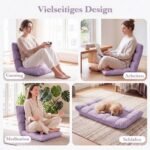 Grindų krėslai sulankstomi su reguliuojamu atlošu 2 vnt. (Violetinė) – Paveikslėlis 3