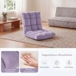 Grindų krėslai sulankstomi su reguliuojamu atlošu 2 vnt. (Violetinė) – Paveikslėlis 5