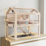 Hamsterio narvelis su trimis aukštais, akriliniais langais ir priedais 76x45 cm – Paveikslėlis 3