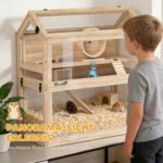Hamsterio narvelis su trimis aukštais, akriliniais langais ir priedais 76x45 cm – Paveikslėlis 7