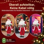 Kalėdinė dekoracija Kalėdų senelis, 120 cm, dainuojanti ir judanti figūra – Paveikslėlis 6