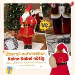 Kalėdinė dekoracija Kalėdų senelis 120 cm su judesio sensoriumi ir dainomis – Paveikslėlis 7