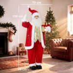 Kalėdinė dekoracija Kalėdų senelis, 150 cm, dainuojantis ir animuotas – Paveikslėlis 3