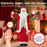Kalėdinė dekoracija Kalėdų senelis, 150 cm, dainuojantis ir animuotas – Paveikslėlis 5