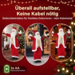Kalėdinė dekoracija Kalėdų senelis, 150 cm, dainuojantis ir animuotas – Paveikslėlis 7