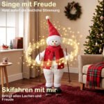 Kalėdinė dekoracija slidininkas Kalėdų senelis, 65 cm, su garsu ir judesiu – Paveikslėlis 4