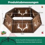 Kalėdinės eglutės stovas medinis su dekoratyvinėmis išpjovomis (Rūdžių ruda) – Paveikslėlis 2