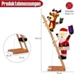 Kalėdų dekoracijų rinkinys: traukinys 215 cm ir Kalėdų senelis su elniu 166 cm (Įvairiaspalvė) – Paveikslėlis 2